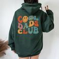 Cool Dads Club Retro Groovy Smile Dad Father's Day Women Oversized Hoodie Back Print Forest