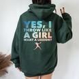 Cool Softball For Girls Pitcher Softball Player Women Oversized Hoodie Back Print Forest