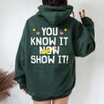 Cool Teacher Testing For Test Day Math Science Women Oversized Hoodie Back Print Forest