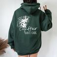 Coop Hair Don't Care Farm Animal Hen Chicken Lover Women Oversized Hoodie Back Print Forest