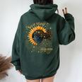 Cosmos Girl Total Solar Eclipse Watching April 8 2024 Women Oversized Hoodie Back Print Forest