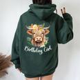 Cow Birthday Girl Mother Girl Mama Woman Family Matching Women Oversized Hoodie Back Print Forest
