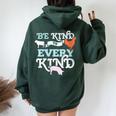 Cow Chicken Pig Support Kindness Animal Equality Vegan Women Oversized Hoodie Back Print Forest