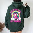 Crushing Into 3Rd Grade Dabbing Unicorn Back To School Girls Women Oversized Hoodie Back Print Forest