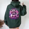 Cute But Feral Raccoon Meme For Girl Kid Raccoon Women Oversized Hoodie Back Print Forest