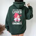 Cute Girl Gnome Just A Girl Who Loves Gnomes Women Oversized Hoodie Back Print Forest