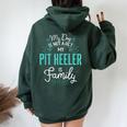 Cute Pit Heeler Family Dog For Men Women Oversized Hoodie Back Print Forest