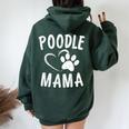 Cute Poodle Mama Dog Lover Apparel Pet Caniche Mom Women Oversized Hoodie Back Print Forest