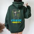 Dabbing 6Th Grade Nailed It Boys 6Th Grade Graduation Women Oversized Hoodie Back Print Forest