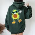 The Dabbing Avocado Plant Green Food Lover Women Oversized Hoodie Back Print Forest