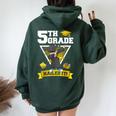Dabbing Graduation Boy 5Th Grade Nailed It Class Of 2024 Women Oversized Hoodie Back Print Forest