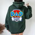 Dad Of The Birthday Boy Girl Dog Paw Family Matching Women Oversized Hoodie Back Print Forest