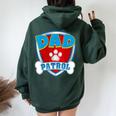 Dad Of The Birthday Boy Girl Dog Paw Family Matching Women Oversized Hoodie Back Print Forest