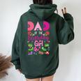 Dad Of The Birthday Girl Bug Insect Bday Party Women Oversized Hoodie Back Print Forest