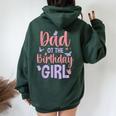 Dad Of The Birthday Girl Butterfly Party Matching Family Women Oversized Hoodie Back Print Forest
