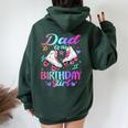 Dad Of The Birthday Girl Rolling Skate Family Bday Party Women Oversized Hoodie Back Print Forest