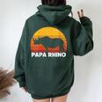 Dad Father Dads Grandpa Papa Rhino Women Oversized Hoodie Back Print Forest