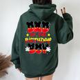 Dad And Mom Birthday Boy Mouse Family Matching Women Oversized Hoodie Back Print Forest