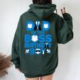 Dad And Mom Of The Boss Birthday Boy Baby Family Party Women Oversized Hoodie Back Print Forest