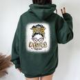 Dance Mom Leopard Messy Bun Bleached Mother's Day Women Oversized Hoodie Back Print Forest