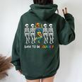 Dare To Be Yourself Rainbow Skeleton Lgbt Pride Month Women Oversized Hoodie Back Print Forest