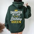 Daughter-In-Law Of The Birthday Queen Bday Party Women Oversized Hoodie Back Print Forest
