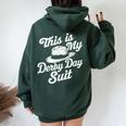 Derby Day 2024 Horse Racing This Is My Derby Day Suit Women Oversized Hoodie Back Print Forest