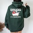 Dialysis It's A Blood Bath A Dialysis Patient Or Nurse Women Oversized Hoodie Back Print Forest