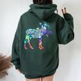 Don't Moose With Me Colorful Boho Moose Wildlife Animal Women Oversized Hoodie Back Print Forest