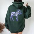 Don't Moose With Me Colorful Floral Moose Wildlife Women Oversized Hoodie Back Print Forest