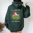 Dragon Lovers All I Want For Christmas Is A Dragon Girls Women Oversized Hoodie Back Print Forest