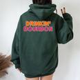 Drinking Bourbon Whiskey Donut Style Women Oversized Hoodie Back Print Forest