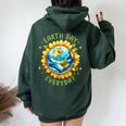 Earth Day Everyday Sunflower Environment Recycle Earth Day Women Oversized Hoodie Back Print Forest