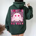 Eight Is A Vibe Groovy 8Th Birthday 8Yr Old 8 Year Old Girls Women Oversized Hoodie Back Print Forest