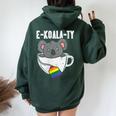 Ekoalaty Rainbow Tea Gay Pride Equality Lgbt Animal Women Oversized Hoodie Back Print Forest