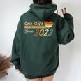 Epic Wife Since 2022 Vintage Wedding Anniversary Women Oversized Hoodie Back Print Forest