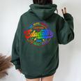 Exceptional Educator Squad Special Education Teacher Autism Women Oversized Hoodie Back Print Forest