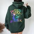 Feral Girl Summer Opossum Tie Dye Pastel Color Women Oversized Hoodie Back Print Forest