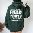 Field Day First 1St Grade Orange 2024 Boy Girl Teacher Women Oversized Hoodie Back Print Forest