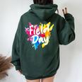 Field Trip Vibes Field Day Fun Day Colorful Teacher Student Women Oversized Hoodie Back Print Forest