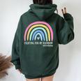 Fighting For My Rainbow Ivf Strong Infertility Egg Retrieval Women Oversized Hoodie Back Print Forest