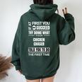 If At First You Don't Succeed Chicken Chaser Women Oversized Hoodie Back Print Forest