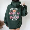 My First Mother's Day As A Grandma 2024 Mother's Day Women Oversized Hoodie Back Print Forest