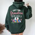 First Time Grandma Est 2024 Mother's Day Grandmother Women Oversized Hoodie Back Print Forest