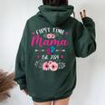 First Time Mama 2024 Mother's Day Soon To Be Mom Pregnancy Women Oversized Hoodie Back Print Forest