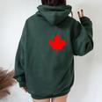 Flag Of Canada Red Maple Leaf Canadian Flags Women Women Oversized Hoodie Back Print Forest