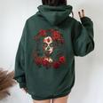 Floral Mexican Beauty Day Of The Dead Dia De Muertos Woman Women Oversized Hoodie Back Print Forest