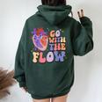 The Flow Of The Heart Cardiac Nurse Cardiology Sonographer Women Oversized Hoodie Back Print Forest