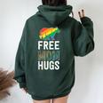 Free Mom Hugs Pride Proud Mom Lgbtq Parent Lgbt Women Oversized Hoodie Back Print Forest