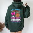Free Throws Or Pink Bows Your Grandma Loves You Gender Women Oversized Hoodie Back Print Forest